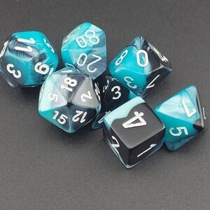 Chessex Gemini black/blue polyhedral d&d dice game play role
